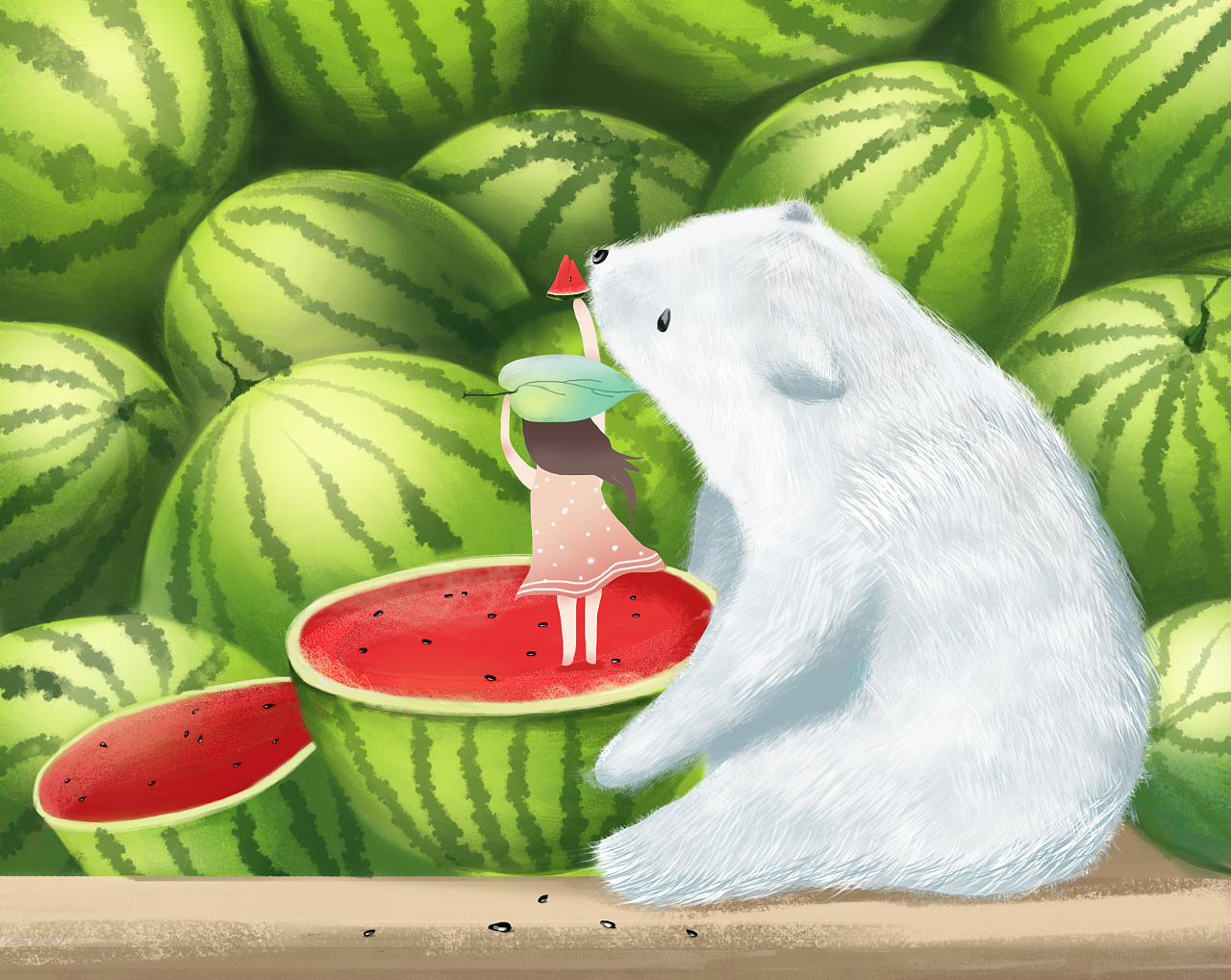 这个夏季抱着你一起吃西瓜