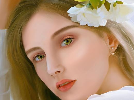 手绘板人像写实插画