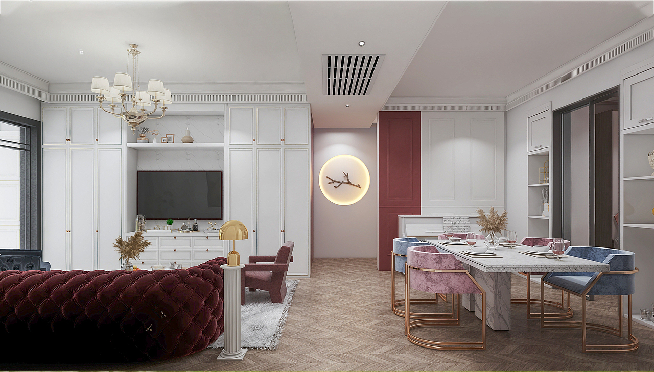 美式客餐厅效果图（图ZMjQ0MDMzNjg4） - 家装设计 - 站酷设计师大厉害D原创素材 - 站酷ZCOOL