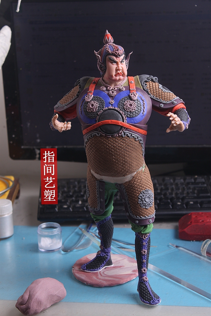 贺加贵面塑软陶(韦陀菩萨 )(图ZNzY4MDM5NDg=) - 手办/模玩 - 站酷设计师贺加贵3D翻糖原创素材 - 站酷ZCOOL