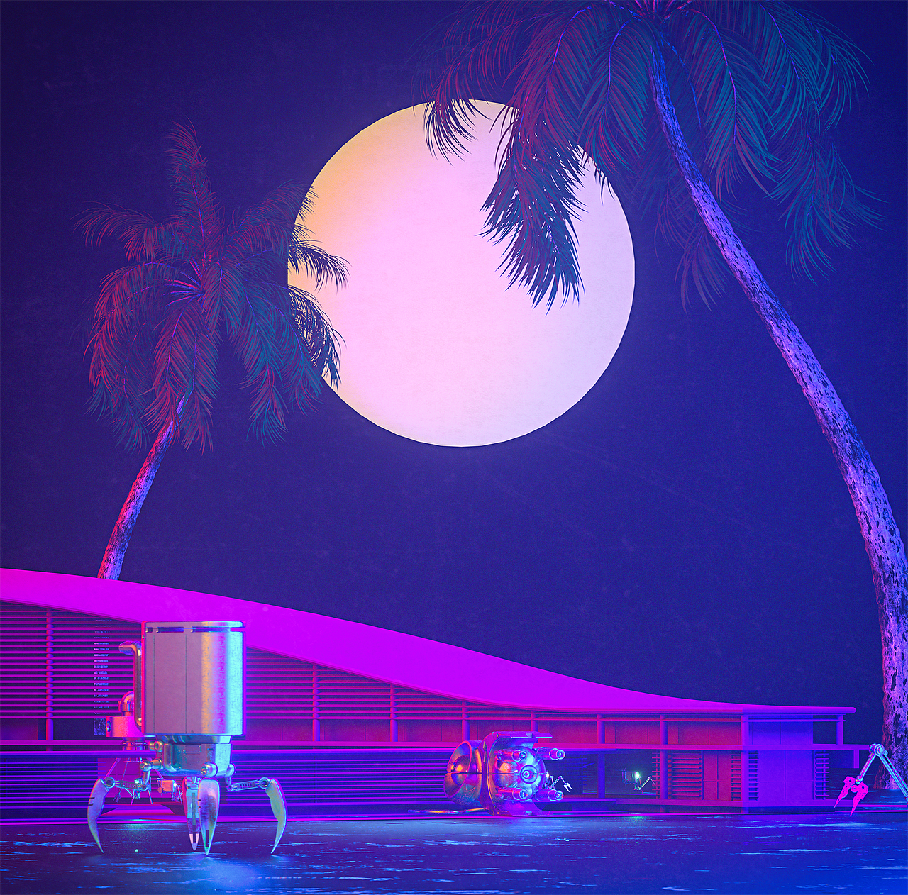 未来复古霓虹机械