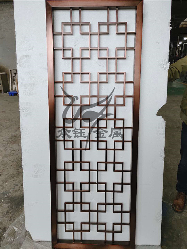 只要装饰就能用到的中式不锈钢红古铜屏风隔断