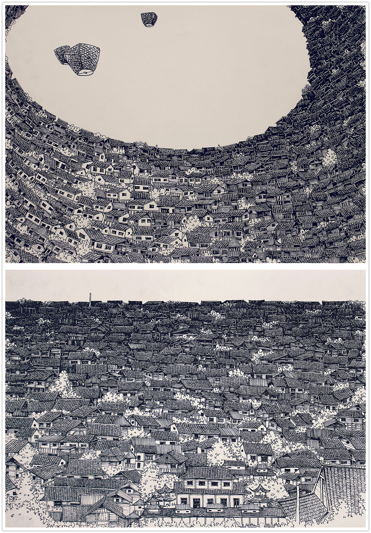 《梦古城》装饰画 湖北理工学院 #青春答卷2014#（图ZMTcwMTMwNjA=） - 绘画 - 站酷设计师张沫沫1992原创素材 - 站酷ZCOOL
