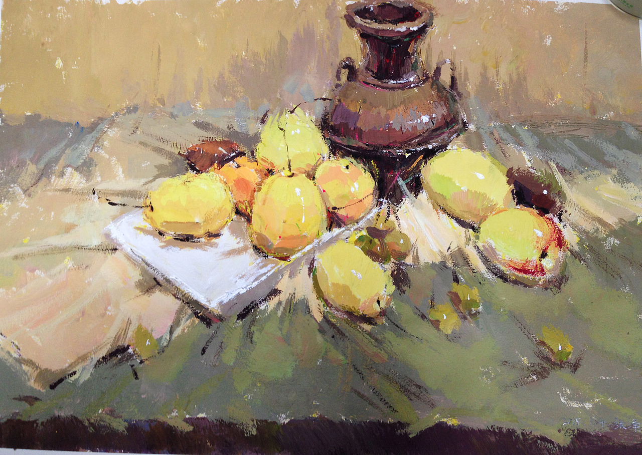 水粉静物（图ZMjk1MDQ4MDQ=） - 绘画 - 站酷设计师疋璘原创素材 - 站酷ZCOOL