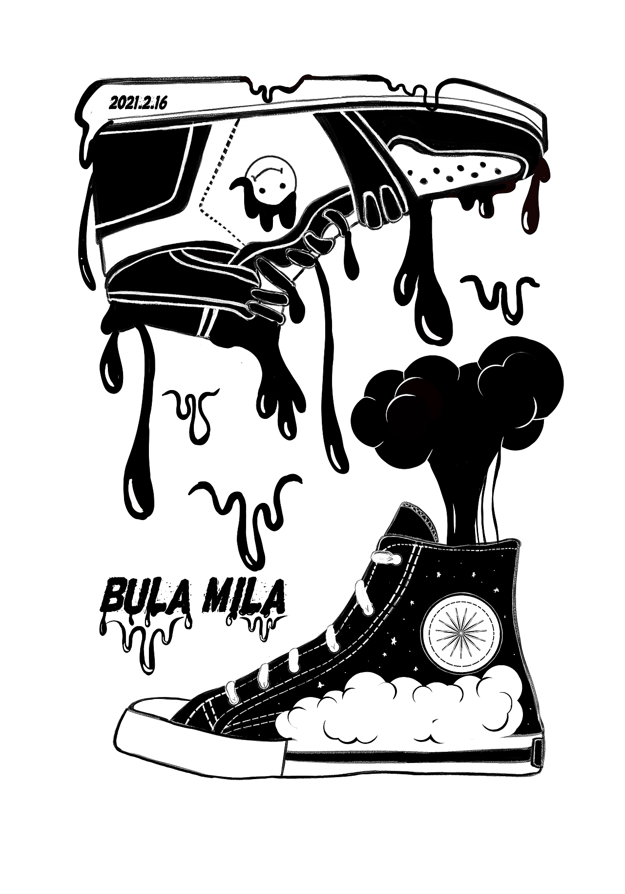 黑白涂鸦（图ZMjQyNzU3Nzcy） - 新锐潮流插画 - 站酷设计师布拉咪啦原创素材 - 站酷ZCOOL