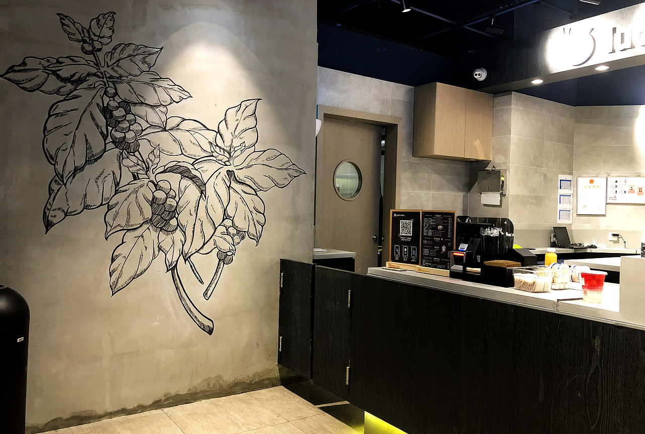 瑞幸咖啡墙绘合集深圳门店