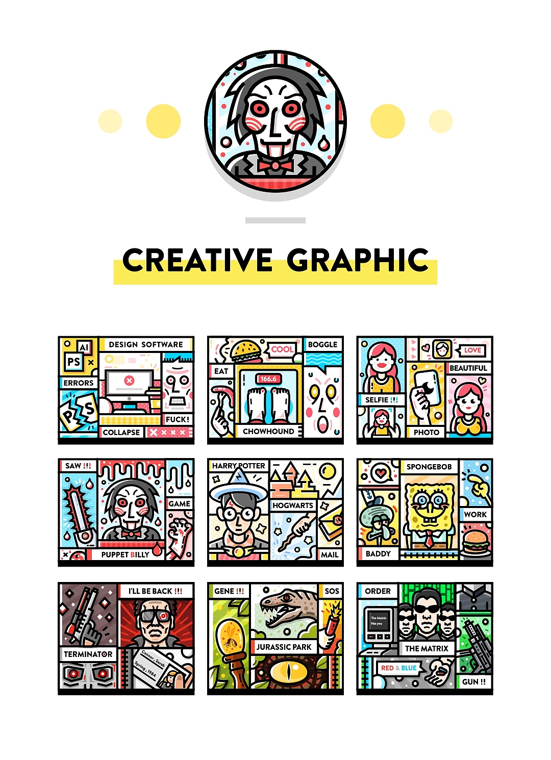 SA9527-Outline stroked stroy illustration