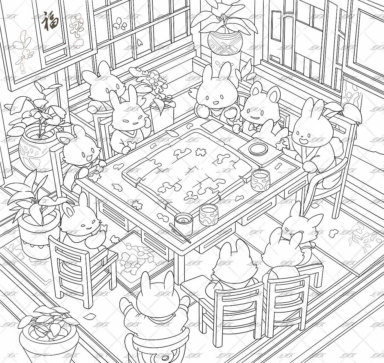 拼拼图的可爱兔纸们（图ZMzU4NzY4NzY0） - 商业插画 - 站酷设计师xkxinxin原创素材 - 站酷ZCOOL