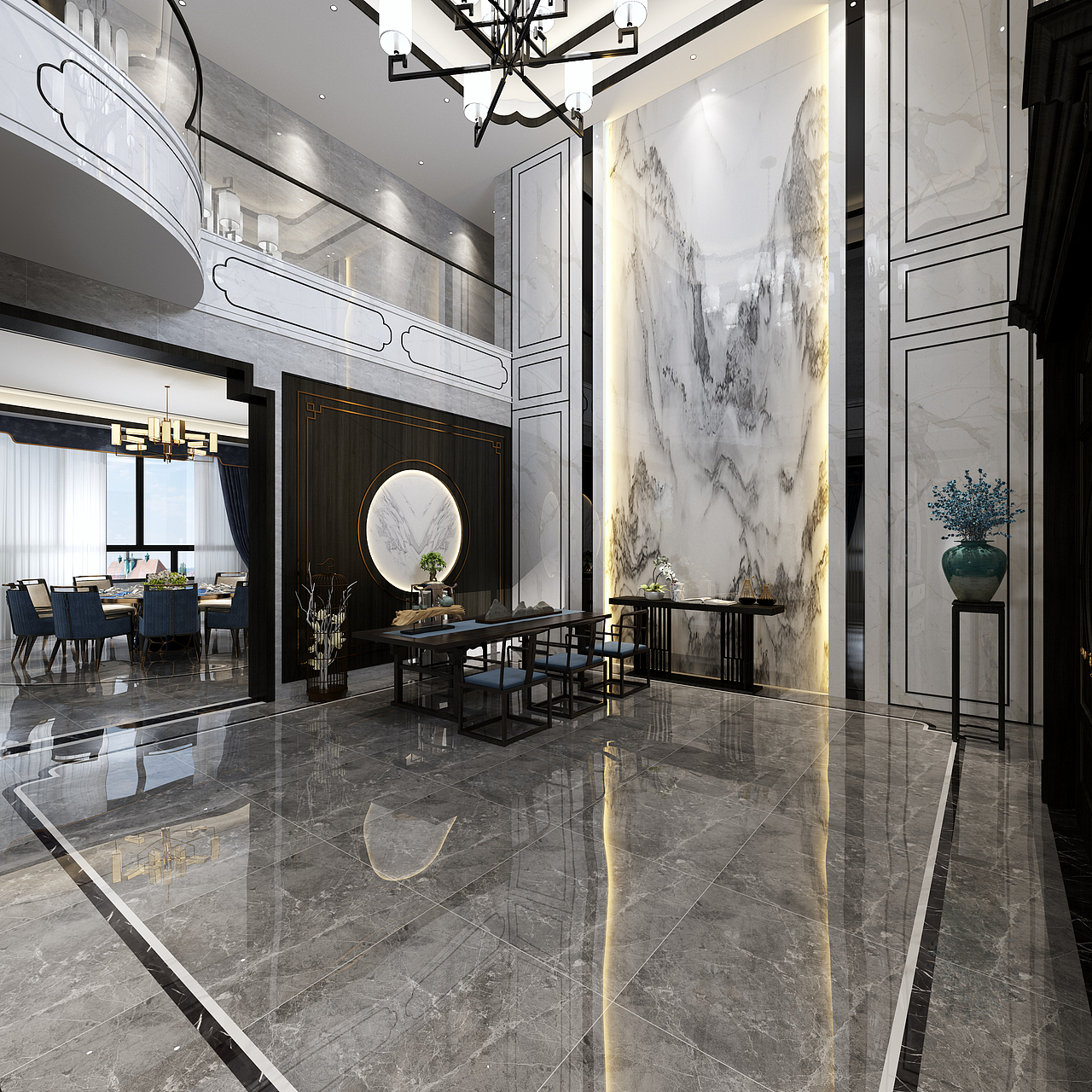 新中式挑空别墅