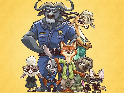 《疯狂动物城》（个人主页-ZNDkyODE5ODA=） - 商业插画 - 站酷设计师Alvin文designer原创素材 - 站酷ZCOOL