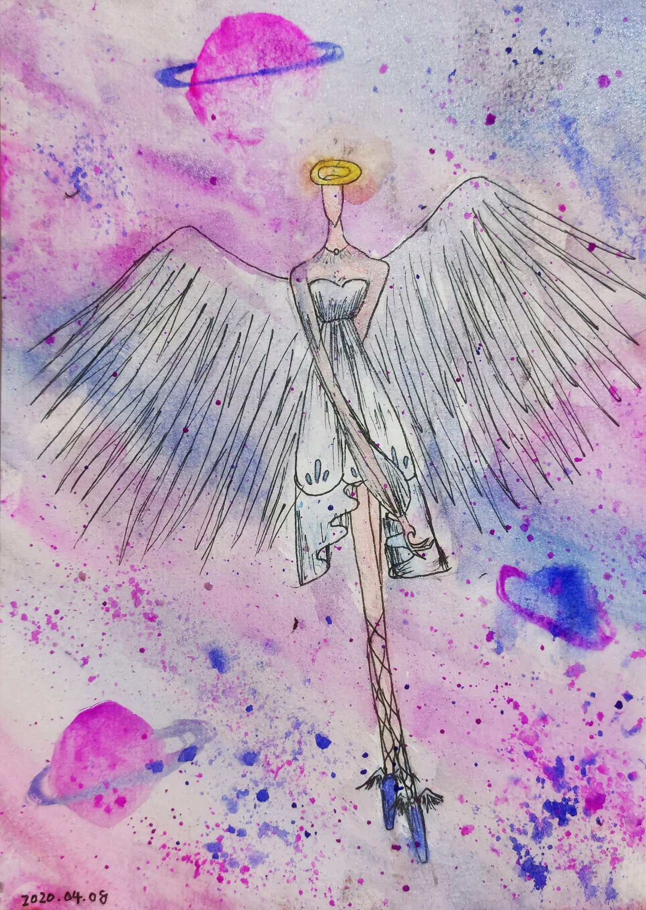 8岁小服装设计师的原创手绘