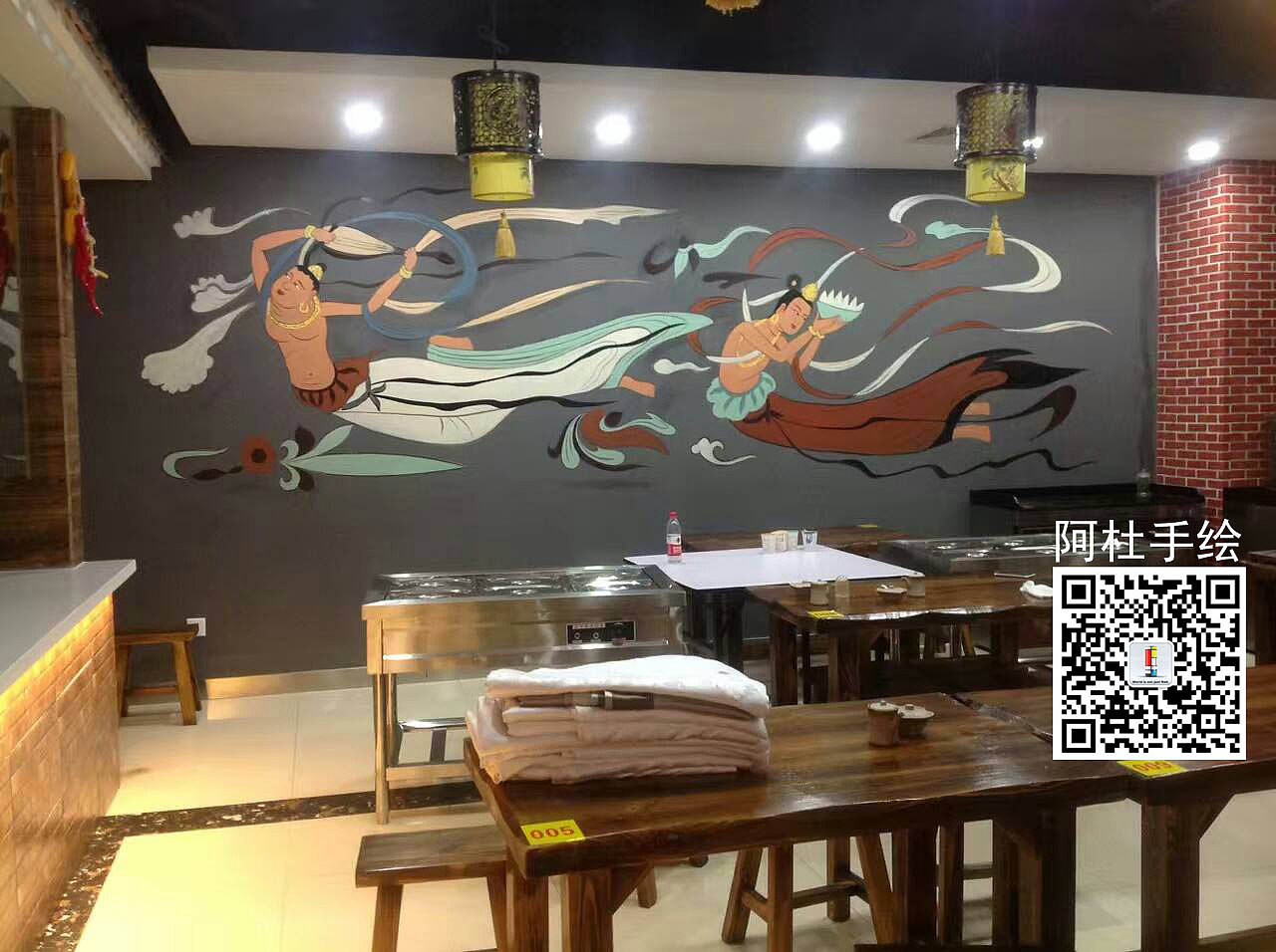 阿杜手绘墙墙体彩绘墙绘涂鸦阿杜速写