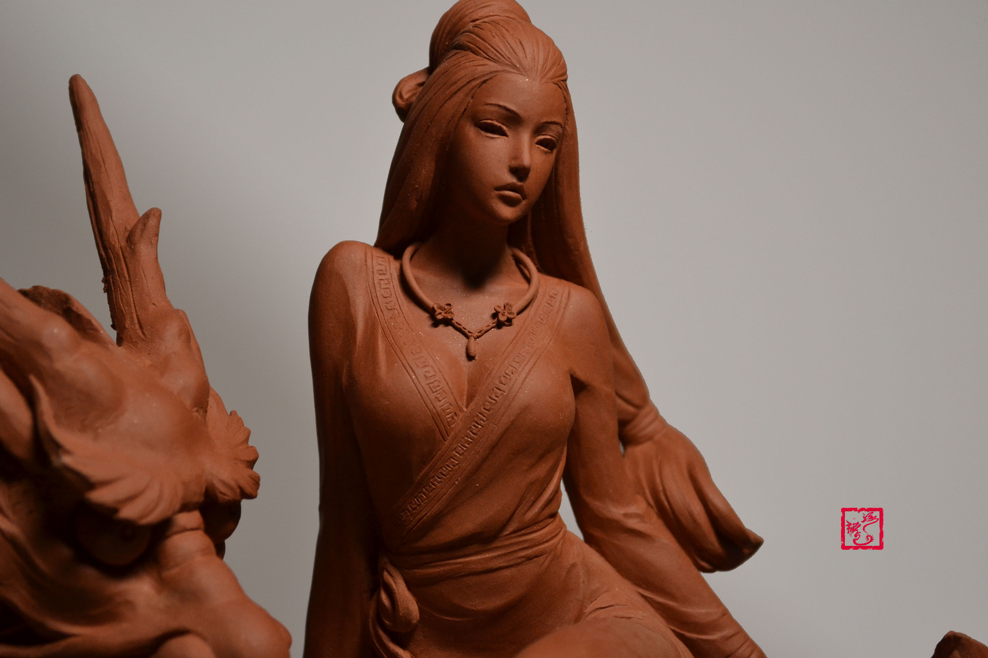 海龙原创紫砂泥塑《洛神》定制作品