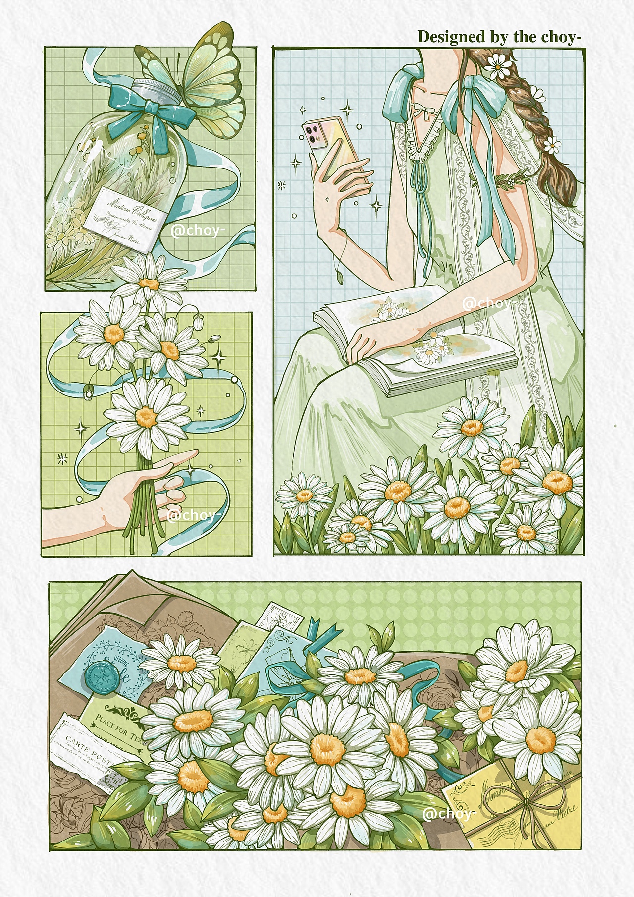 原创插画|如花在野 温柔热烈