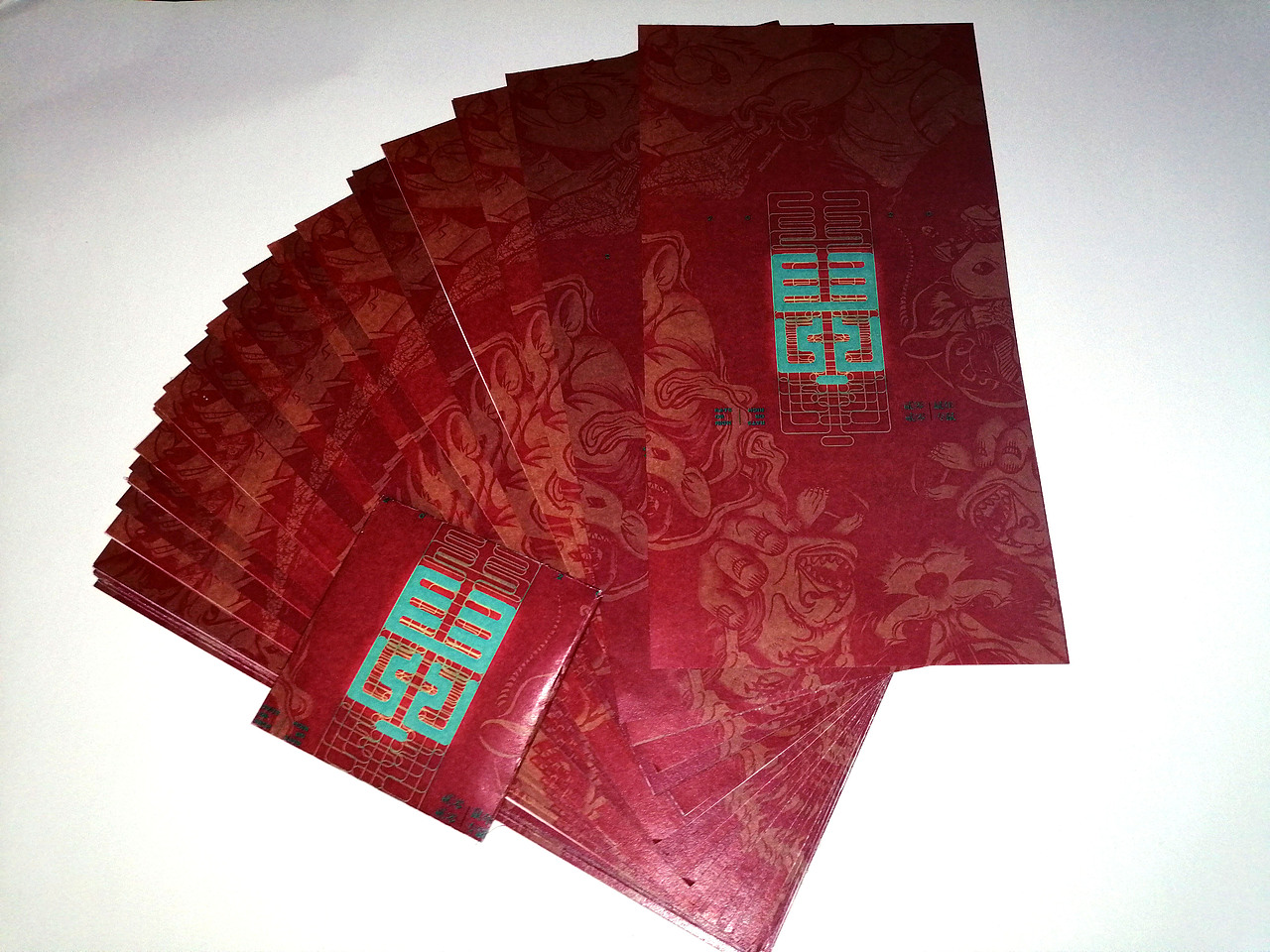 包装实物图(全部都是自己一张张裁出来折好包好)