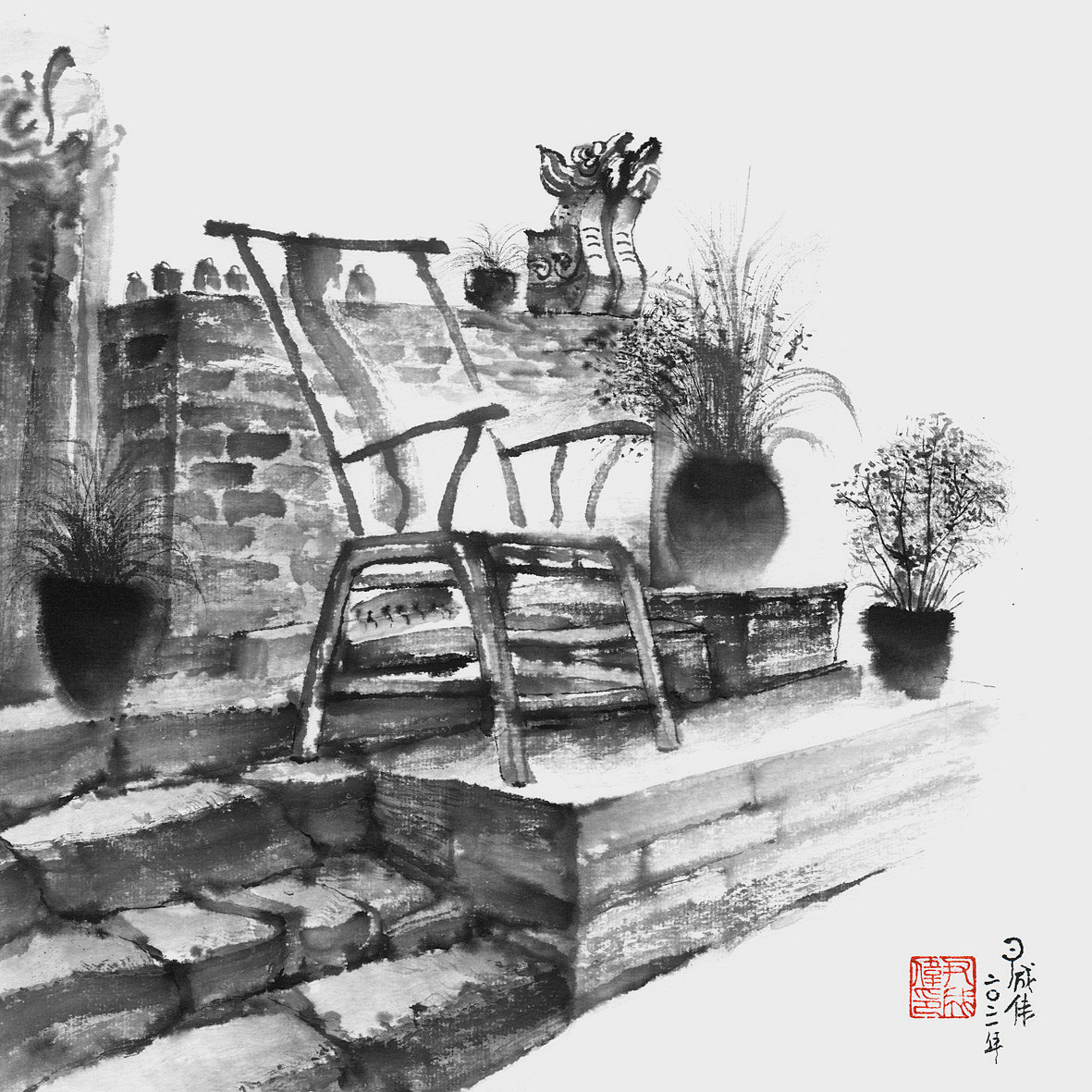 碛口古镇写生（六）