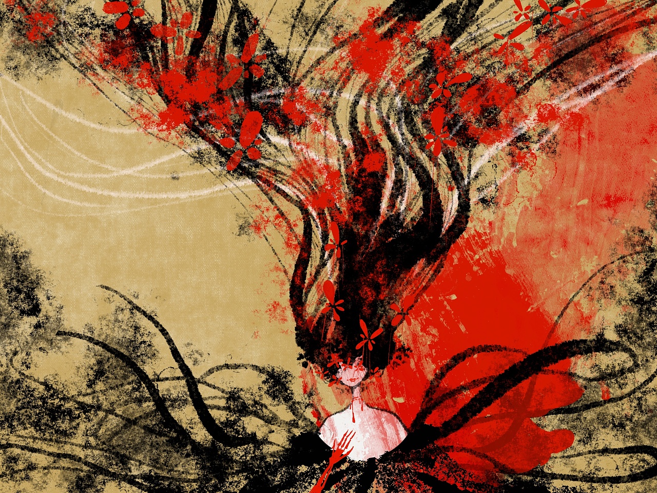 女鬼姐姐|插画|新锐潮流插画|食梦怪龙 - 原创作品 - 站酷 (zcool)