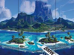 南京寧寶寶馬5S店墻繪