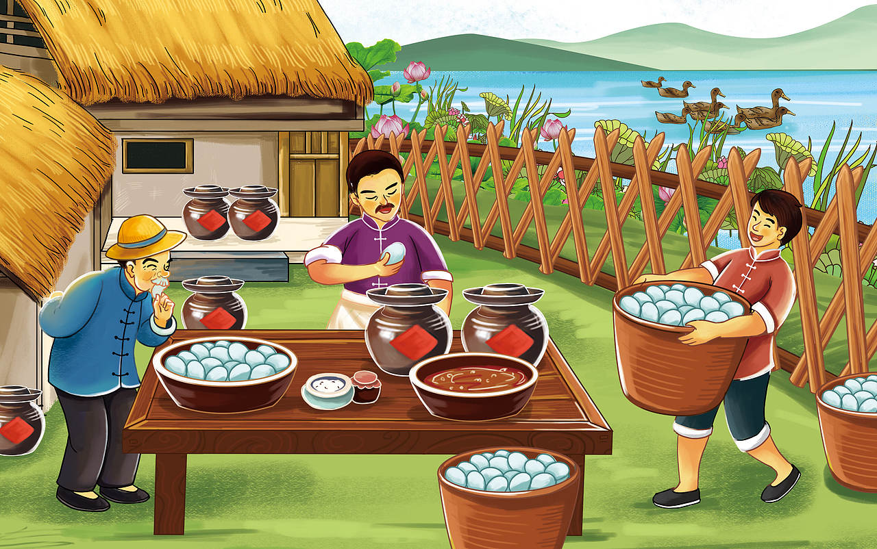 咸鸭蛋插画包装设计