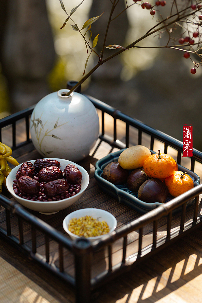 国风静物摄影 | 人间有味是清欢。红豆烤年糕粥