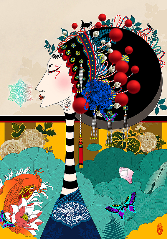 《素雅》（图ZMTczNzgwMjA=） - 商业插画 - 站酷设计师墨影疏原创素材 - 站酷ZCOOL