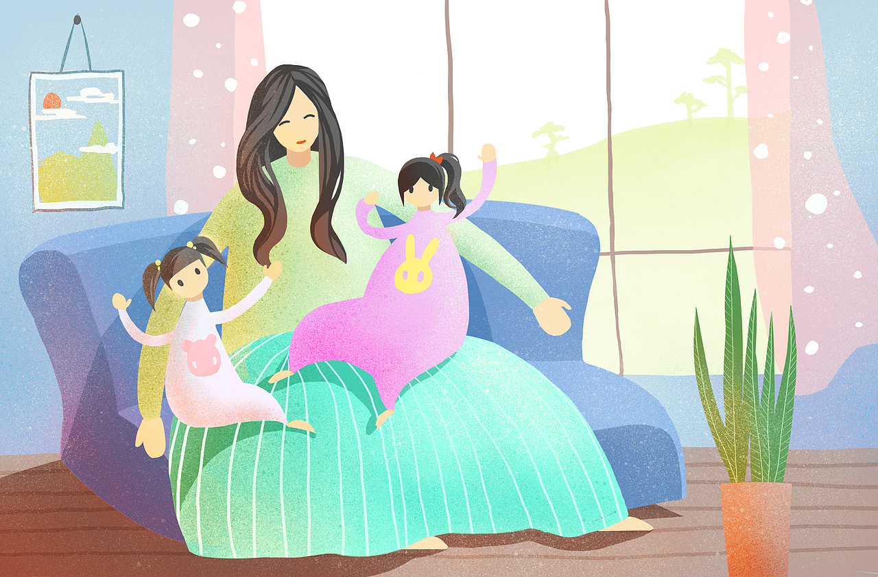 亲子插画~（图ZOTg1Njk1MDA=） - 商业插画 - 站酷设计师阿啦琼原创素材 - 站酷ZCOOL