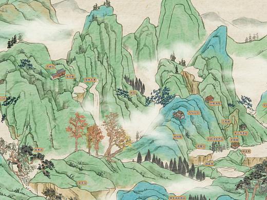 水墨手绘地图 旅游导览地图