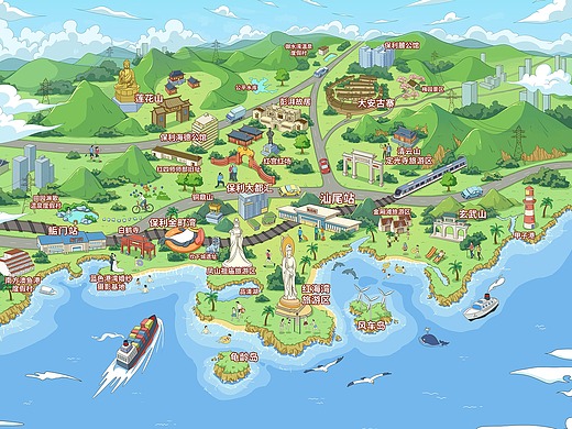 保利金町湾汕尾手绘地图