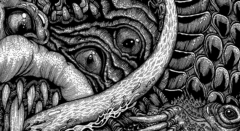 七宗罪饕餮纸本手绘高清细节