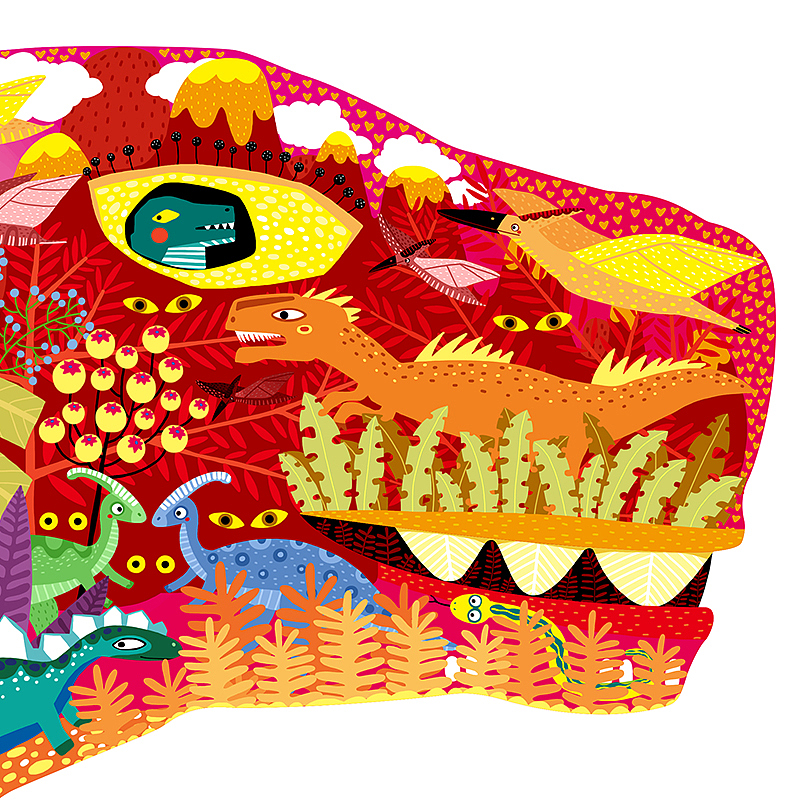 玩具拼图插画 恐龙儿童插画拼图（图ZMzAxMzcyNTEy） - 商业插画 - 站酷设计师画儿晴天原创素材 - 站酷ZCOOL