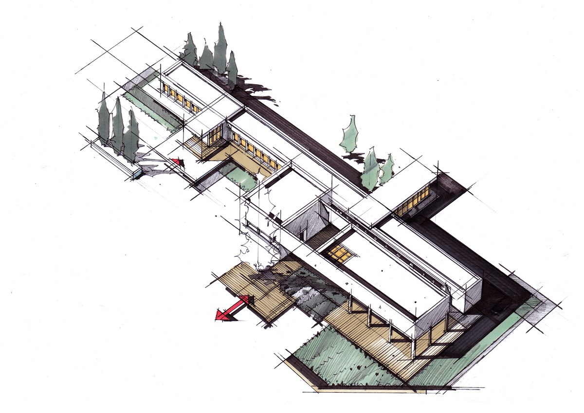 杜健建筑手绘作品(卓越手绘)
