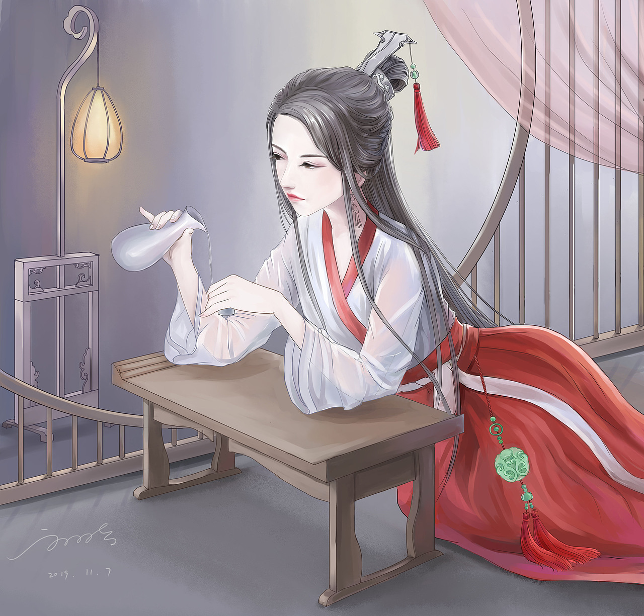 獨(dú)飲（圖ZMTgzOTk3NTk2） - 藝術(shù)插畫 - 站酷設(shè)計(jì)師文潔Jane原創(chuàng)素材 - 站酷ZCOOL