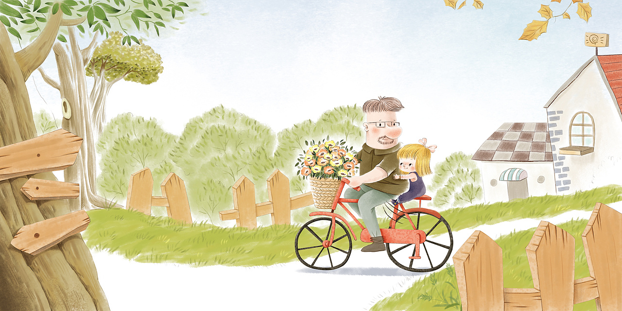 我和爸爸是好朋友|插画|儿童插画|哇哇哇儿插 - 原创作品 - 站酷