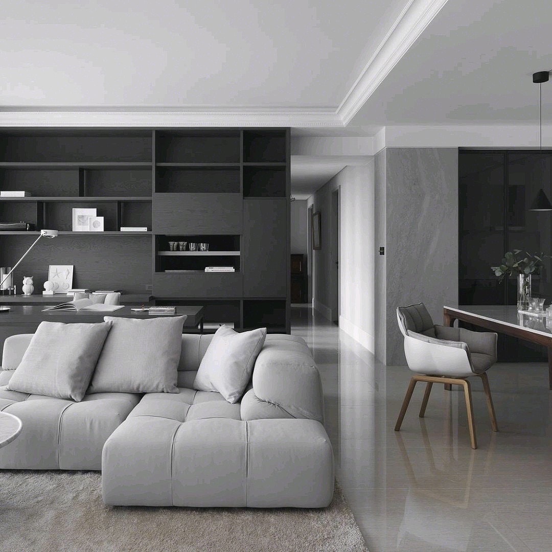 现代黑白灰效果图|空间|室内设计|lulie520 - 原创作品 - 站酷 (ZCOOL)