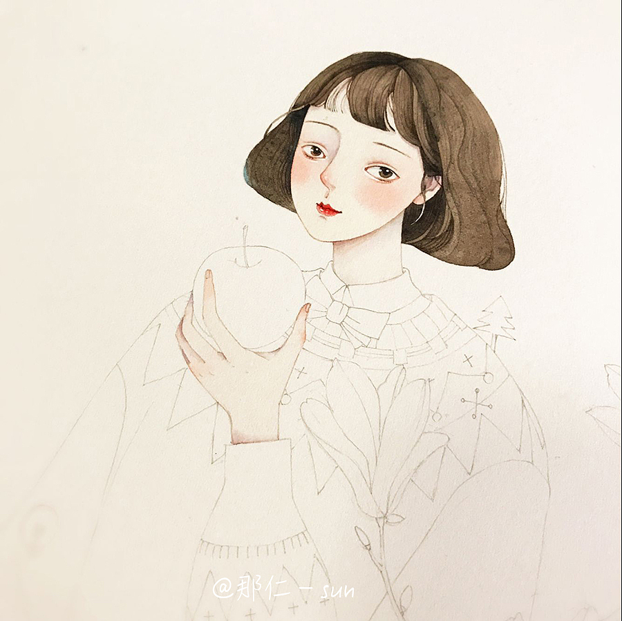 听一首老歌，与那仁一起画画吧。（图ZNjc3NTAyNDg=） - 商业插画 - 站酷设计师那仁原创素材 - 站酷ZCOOL