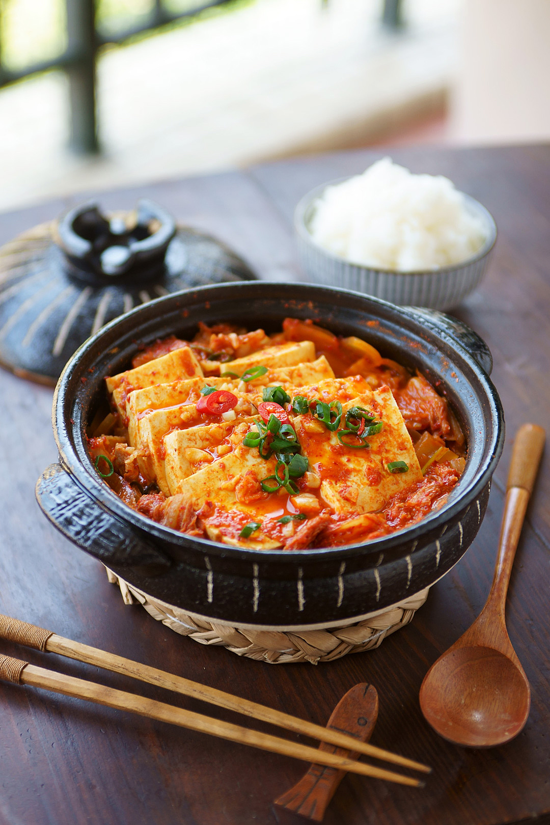 韩国辣白菜kimchi辣萝卜泡菜酿黄瓜泡菜泡菜豆腐锅