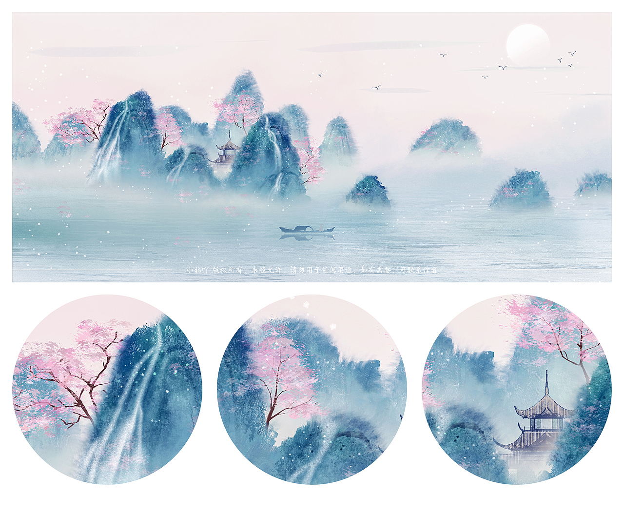 水墨画（图ZMjMzMjk2MjQ4） - 艺术插画 - 站酷设计师山晚樵渔原创素材 - 站酷ZCOOL