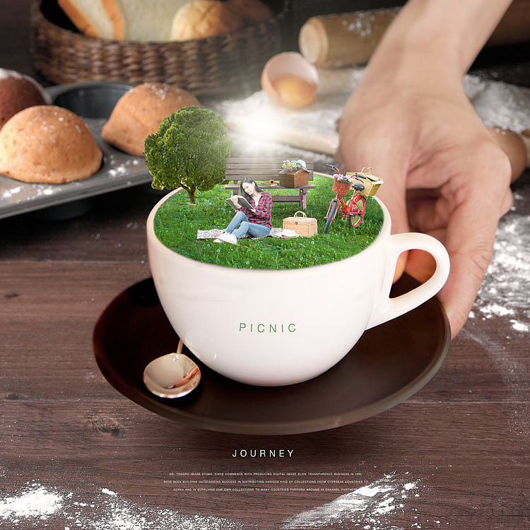 创意PS下午茶咖啡旅行度假休闲生活平面广告海报设计（图ZMjUwODU1MTQ0） - 海报 - 站酷设计师海爆君原创素材 - 站酷ZCOOL