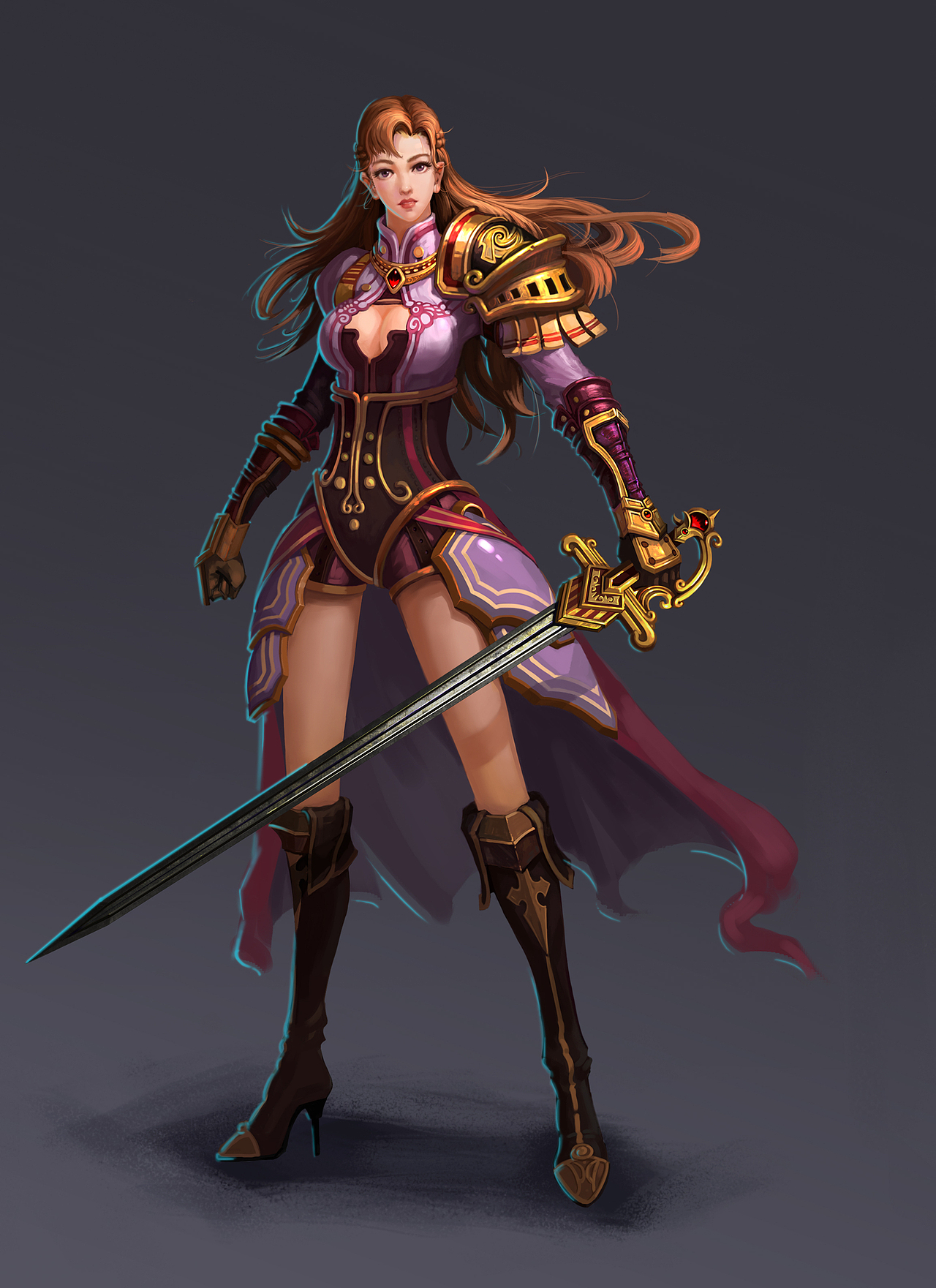 女剑士（图ZMjA4MzQ4MjA=） - 游戏原画 - 站酷设计师墨马大博原创素材 - 站酷ZCOOL