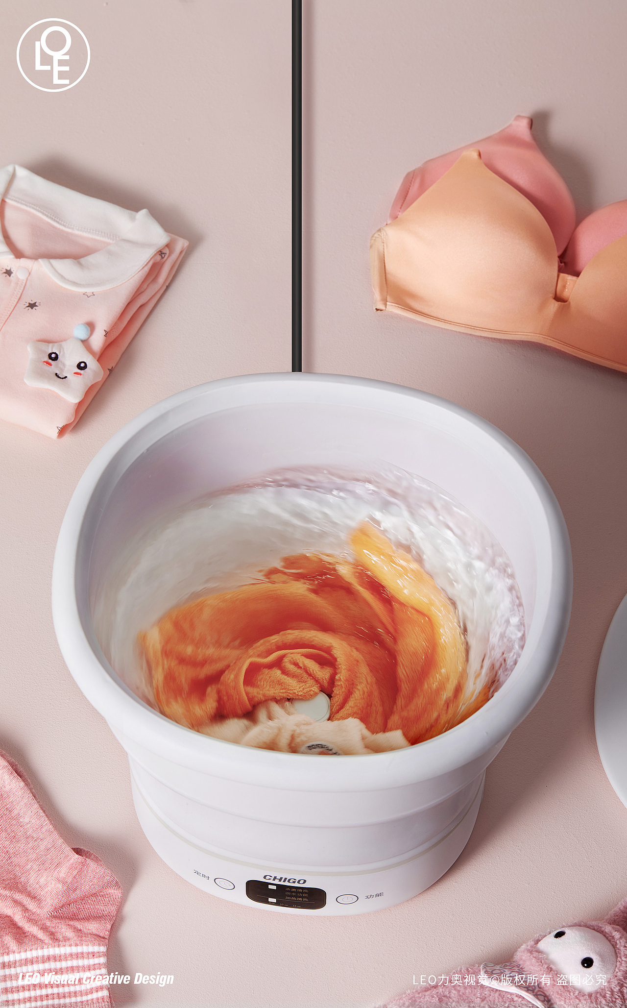 折叠洗衣机详情及拍摄