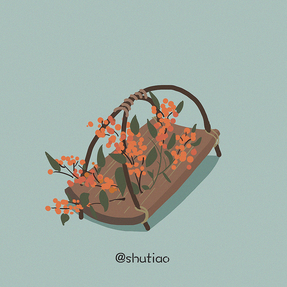 一日一画竹编与花集合|插画|创作习作|薯条st - 原创作品 - 站酷