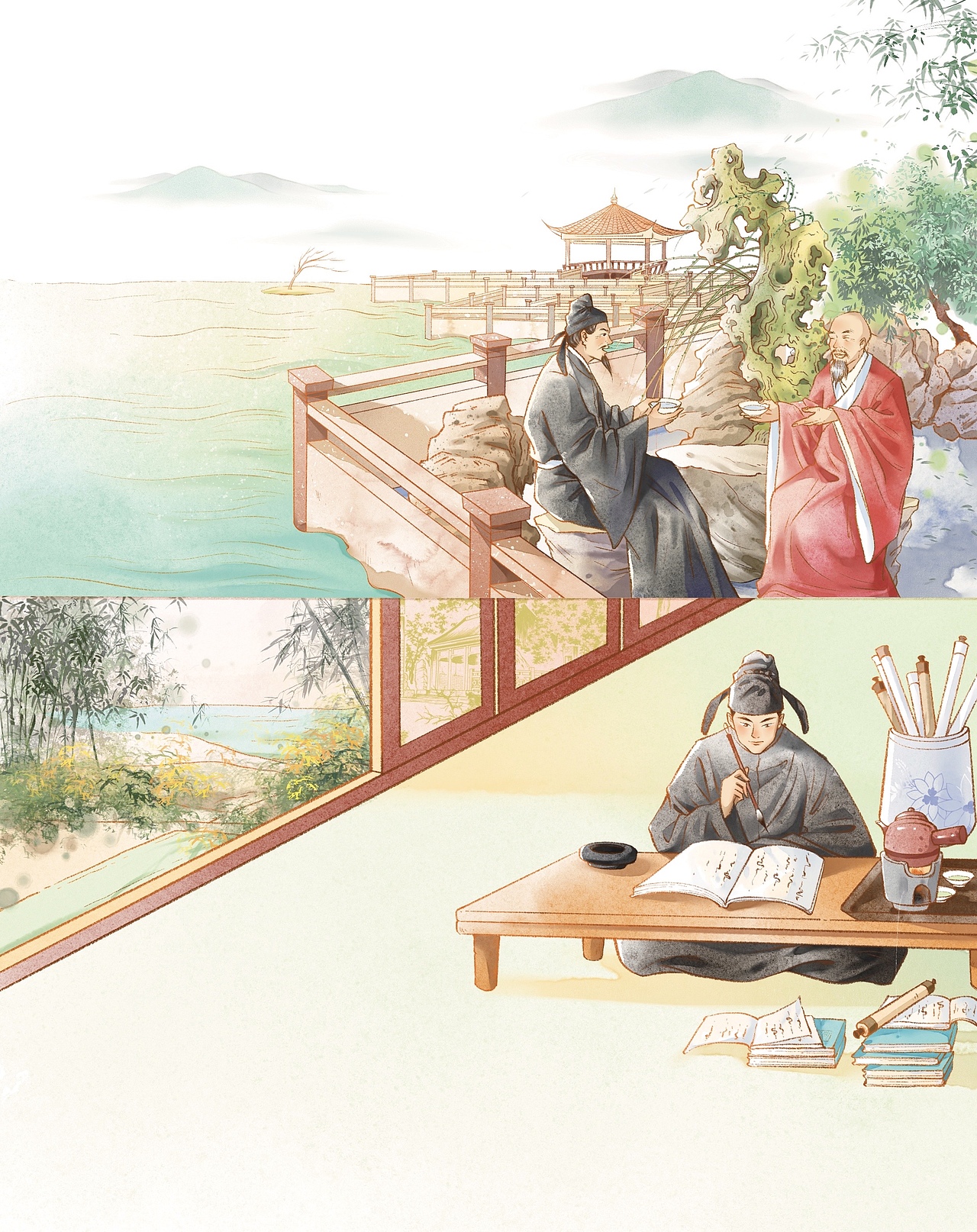 古风｜水彩插画（图ZMzMxMzYzNzg4） - 儿童插画 - 站酷设计师红糖HT原创素材 - 站酷ZCOOL