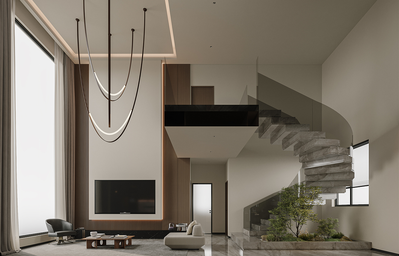 绘感视觉设计——意式极简复式设计案例（图ZMzUxNzQ2MzA4） - 家装设计 - 站酷设计师时间像庸医原创素材 - 站酷ZCOOL