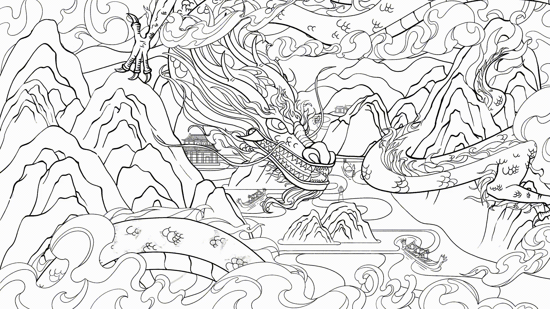 端午安康山河无恙|端午粽子礼盒包装插画