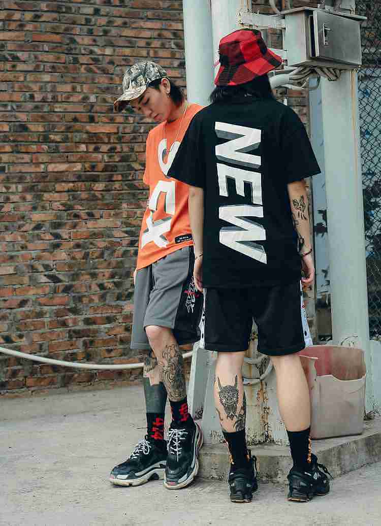 RELNLE X 热血街舞学生嘻哈bf情侣ins超火情侣tee