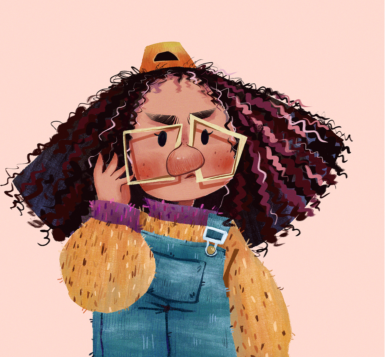 爆炸头妹妹|插画|儿童插画|安淼淼_原创作品-站酷zcool