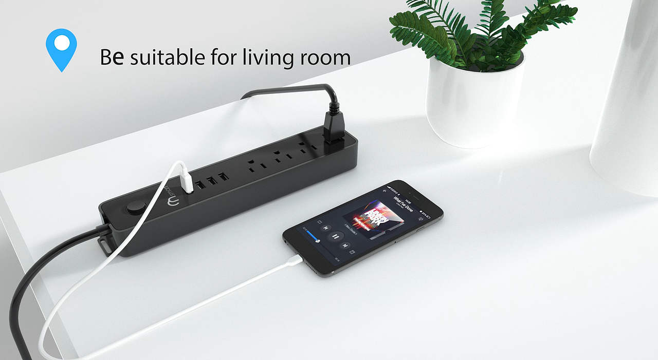 3c数码美标排插三维产品广告