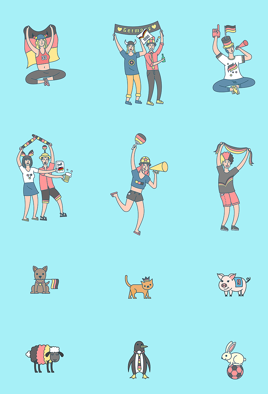 Tempo世界杯打call球迷look插画（图ZMTI2NTg0NDg4） - 商业插画 - 站酷设计师Samuel_Chen插画原创素材 - 站酷ZCOOL
