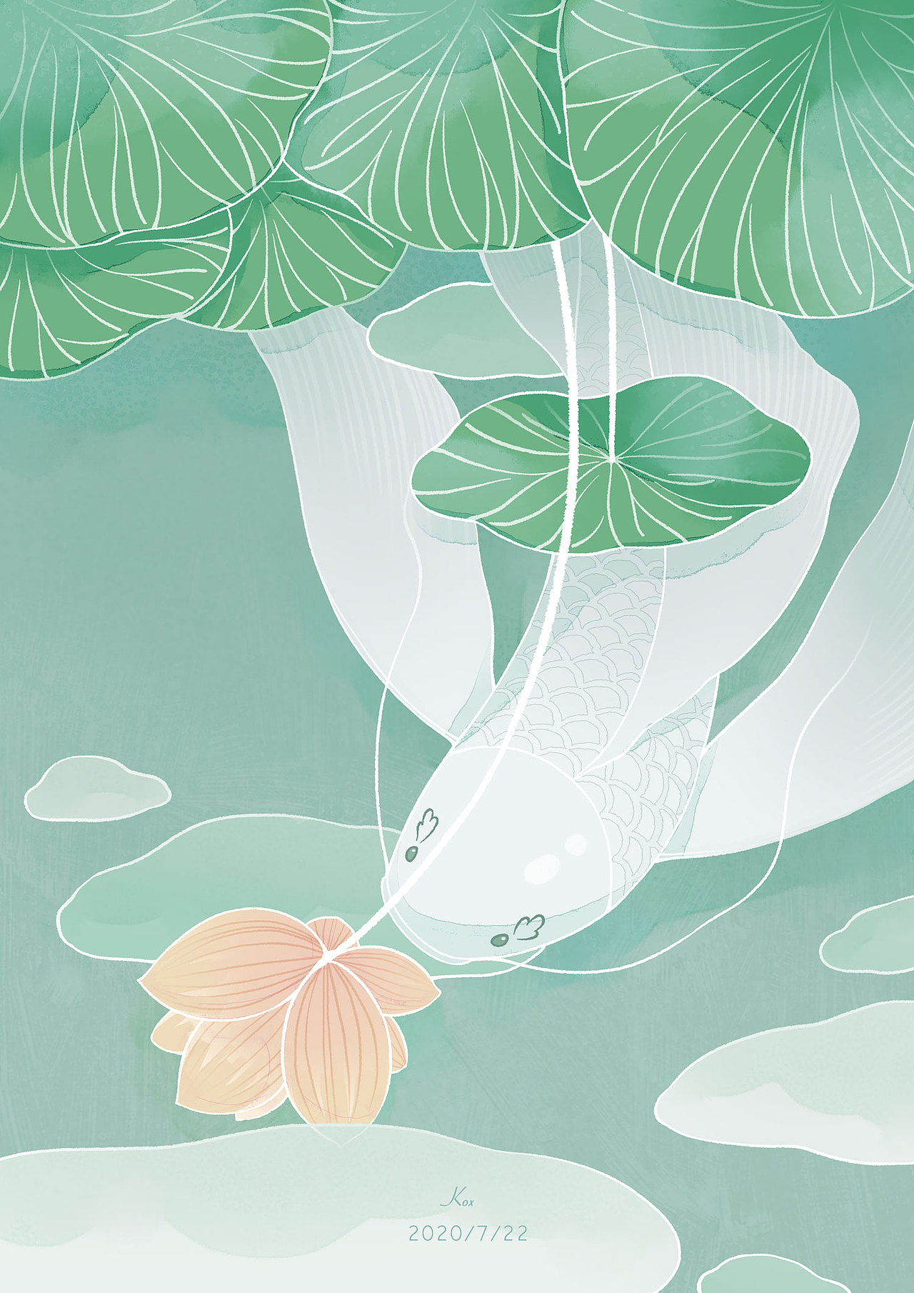 池中鱼（图ZMjE4OTQ1NzYw） - 商业插画 - 站酷设计师Kox豪烁郎原创素材 - 站酷ZCOOL