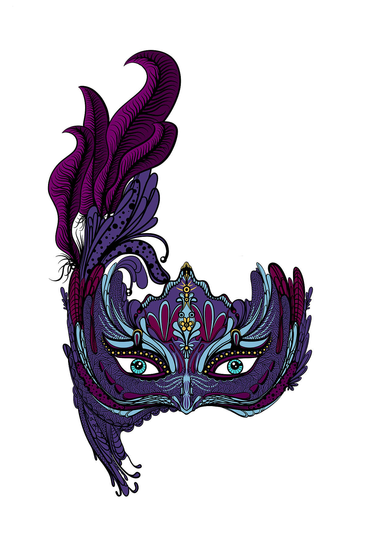 面具插画|插画|创作习作|张兆岩平面设计 - 原创作品 - 站酷 (zcool)